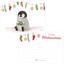 Vorschaubild Nachhaltige Weihnachtskarte süßer Pinguin