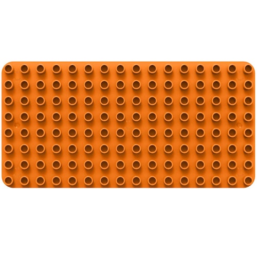 Bauplatte für Stecksteine – Basisplatte orange 12,5x25 cm