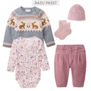 Vorschaubild Langarm Wickelbody Herbstblüten