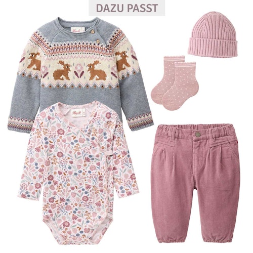 Langarm Wickelbody Herbstblüten