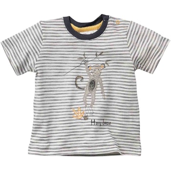 Leichtes T-Shirt Affe schiefergrau geringelt