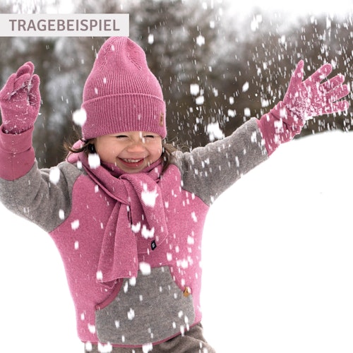 Fingerhandschuhe Umschlagbund Wolle Seide