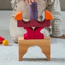 Vorschaubild Bauspiel rot 8 Teile im Rahmen 18,6 x 18,6 cm