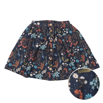 Musselin Rock Blumen navy