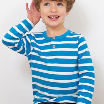 Langarmshirt Streifen blau-weiß