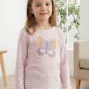 Vorschaubild Weiches Langarmshirt Schmetterling rosa geringelt