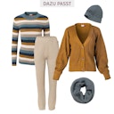 Vorschaubild Warmer Damen Schlauchschal Strick rauchblau