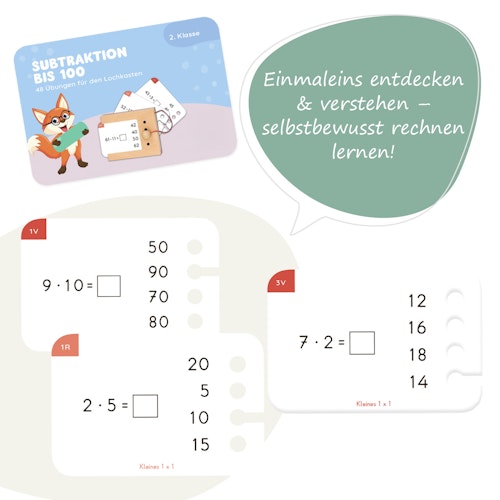 Kartensatz Kleines 1x1 2. Klasse (ohne Lochkasten)