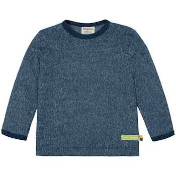 Weiches Strick Shirt langarm marine meliert