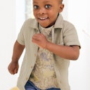 Vorschaubild Leichtes Musselin Hemd kurzarm khaki 86/92