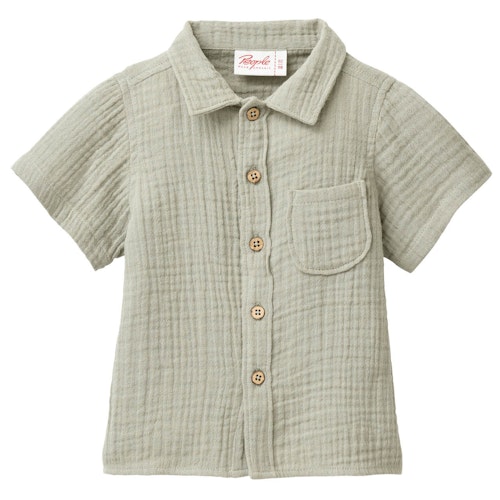 Leichtes Musselin Hemd kurzarm khaki 86/92