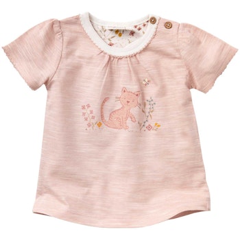 Leichtes T-Shirt Katze rosa meliert