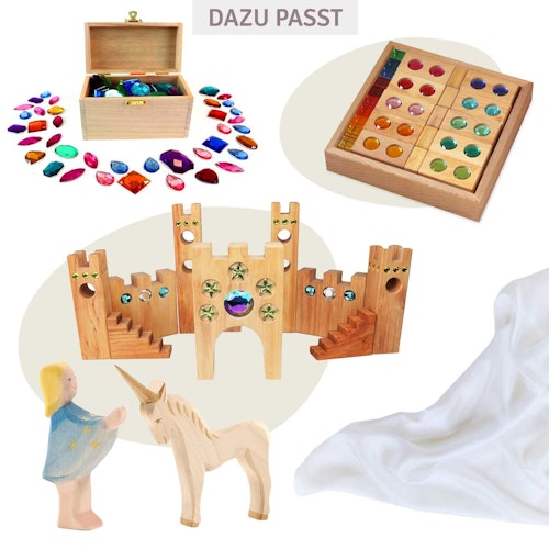 Spieltuch Seide weiß mittel 89 x 89 cm