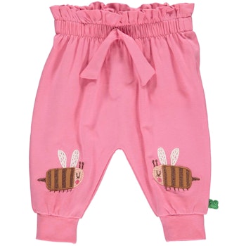 Lockere Freizeithose hochgeschnitten Bienen pink