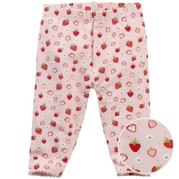 Elastische Leggings Erdbeeren rosa