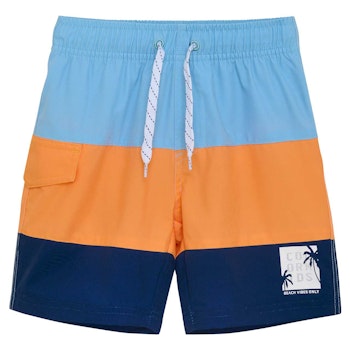 Colorblock Badeshorts orange-blau