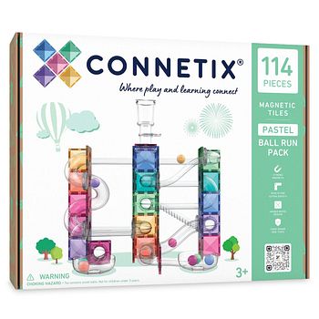 Connetix Magnetbausteine Kugelbahn 114 Teile – pastell