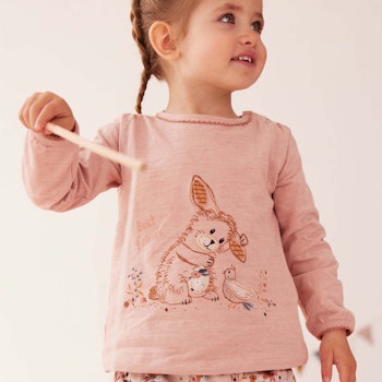 Weiches Langarmshirt Vogel flieder