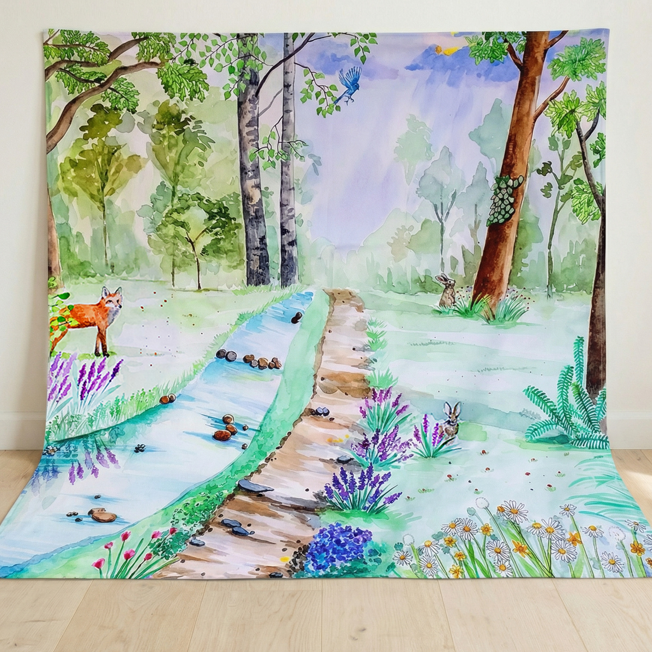Spieltuch Bio-Baumwolle Wald 100 x 100 cm
