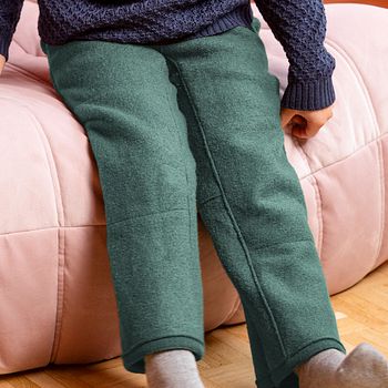Wollwalkhose mit hohem Bund Eukalyptus