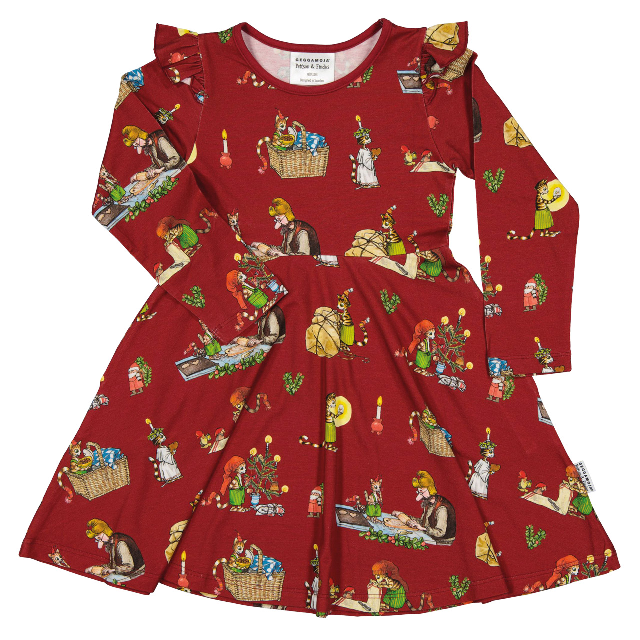 Bambus Kleid mit Peterson & Findus Print