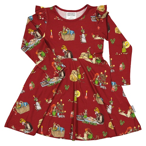 Bambus Kleid mit Peterson & Findus Print