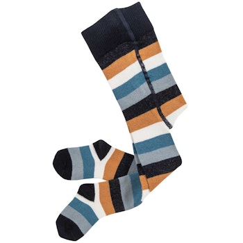 Strumpfhose geringelt navy-zimtbraun