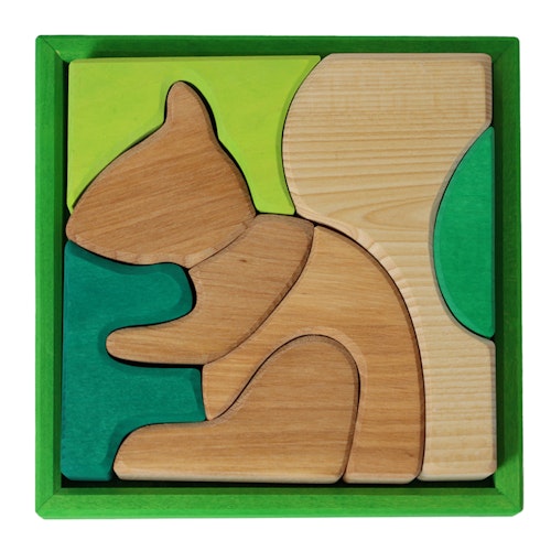 Bauspiel grün 8 Teile im Rahmen 18,6 x 18,6 cm