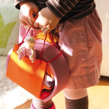Bauhaus mit Tragetasche pink orange - 14 Teile