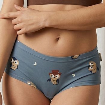 Damen Slip Eule blau