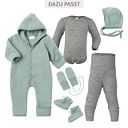 Vorschaubild Wollfleece Overall mit Knöpfen bergblau 50/56