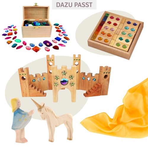 Spieltuch Seide goldgelb mittel 89 x 89 cm