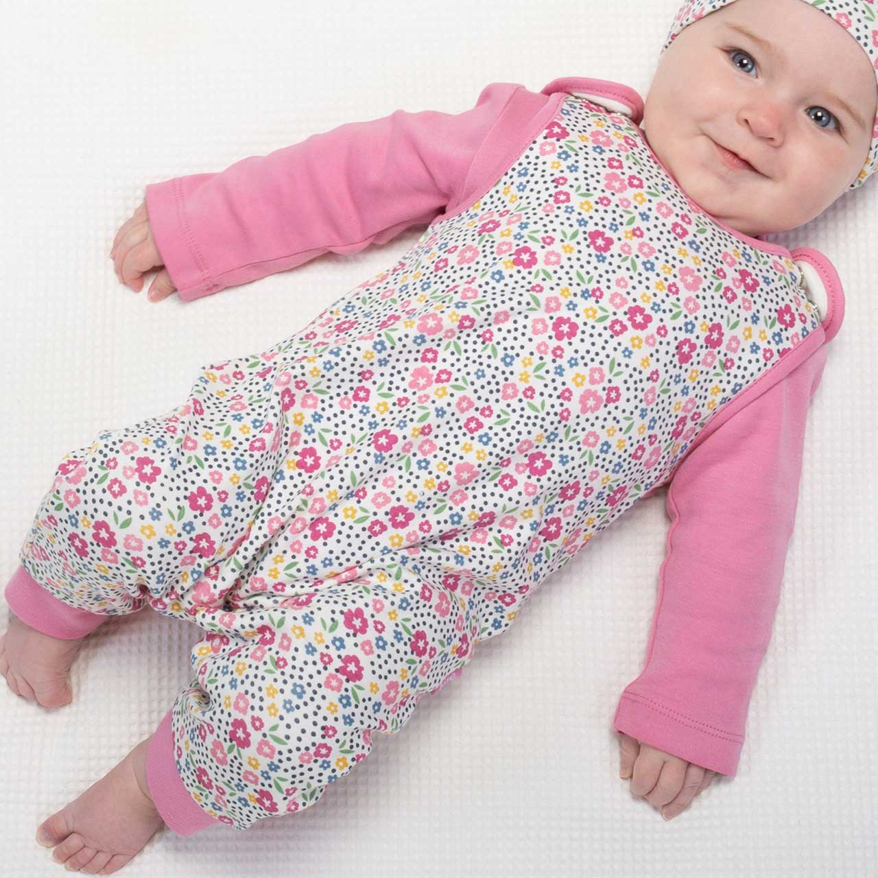 Strampler ohne Arm Blumen-Motive