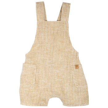 Luftig, lockere Latzhose Leinen sahara-beige