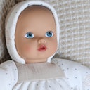 Vorschaubild Geschenkset zur Geburt aus Babypuppe, Schlafsack, Beißring