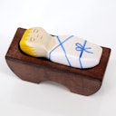 Vorschaubild Jesus Kind in der Wiege Krippenfigur aus Holz