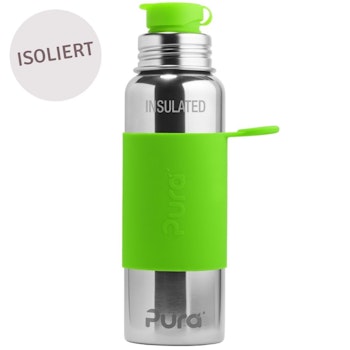 Isolierte Edelstahl Trinkflasche 650 ml grün