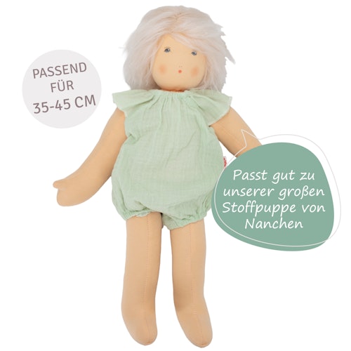 Puppen Body Rüschen 35-45cm mint, Bio-Baumwolle