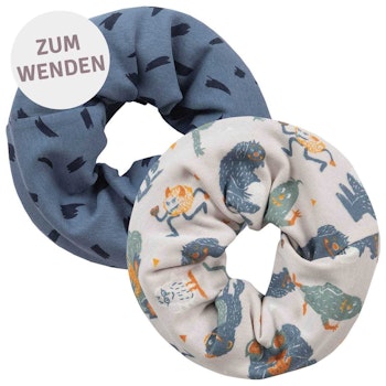 Wende Schlauchschal Monster blau 29x25cm