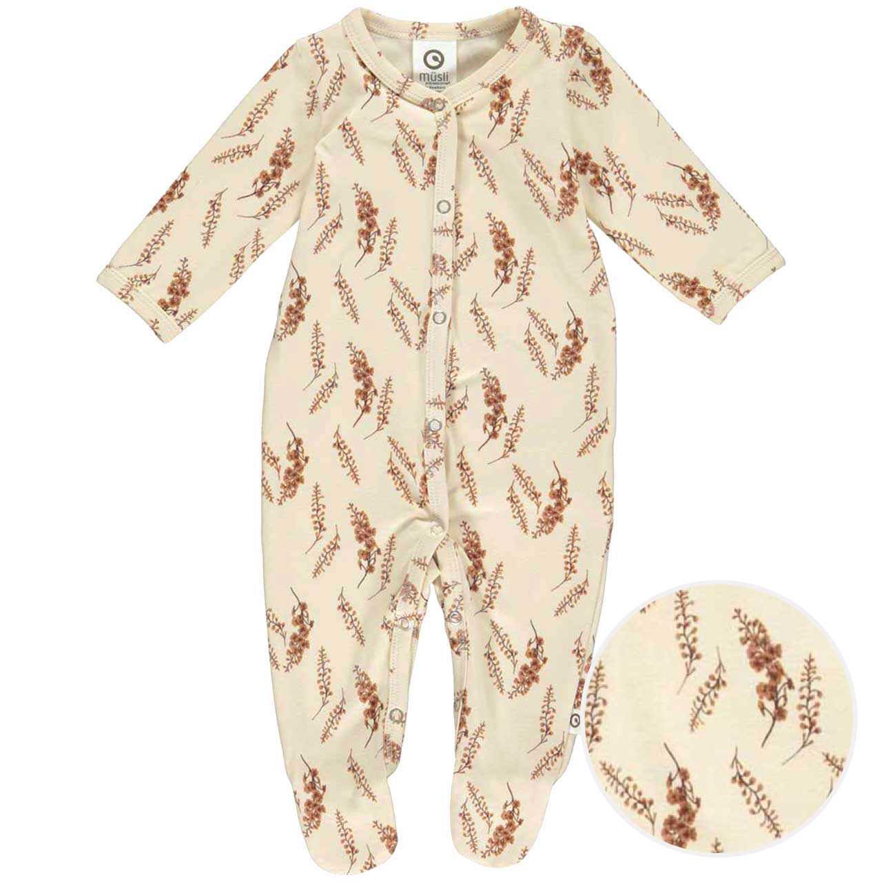 Strampler langarm Knopfleiste Geranien