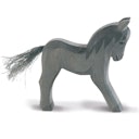 Vorschaubild Fohlen schwarz Holzfigur 8 cm
