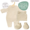 Vorschaubild Puppen Mütze und Schuhe 35-45cm beige, Bio-Baumwolle