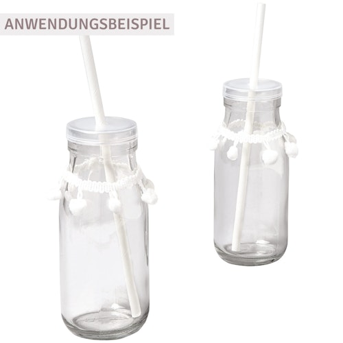 Papier Strohhalm 25 Stück lebensmittelecht weiss