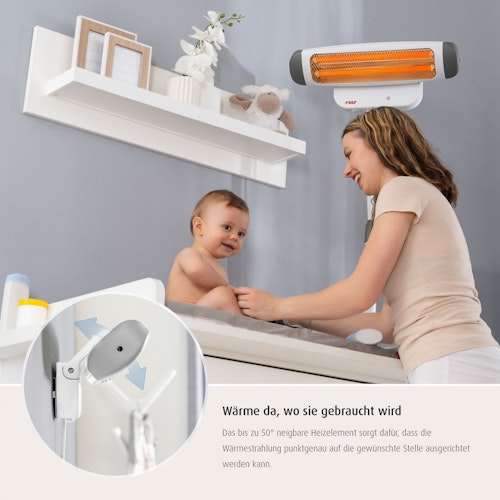 2in1 Wickeltisch - Heizstrahler - Stand- od. Wandmontage