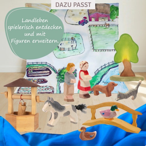 Shetland Pony laufend Holzfigur 8 cm