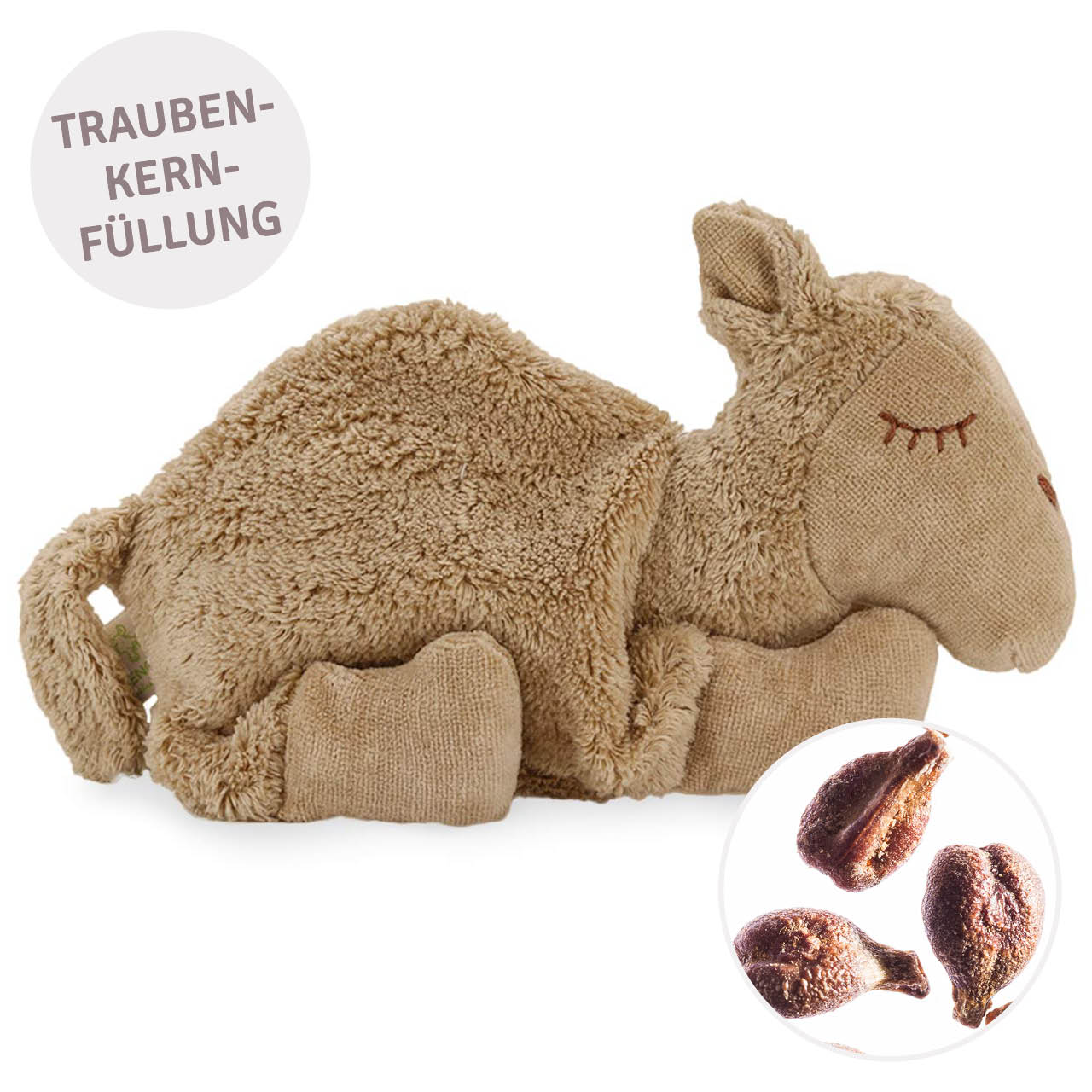 Kamel Kuscheltier & Wärmekissen Traubenkernfüllung
