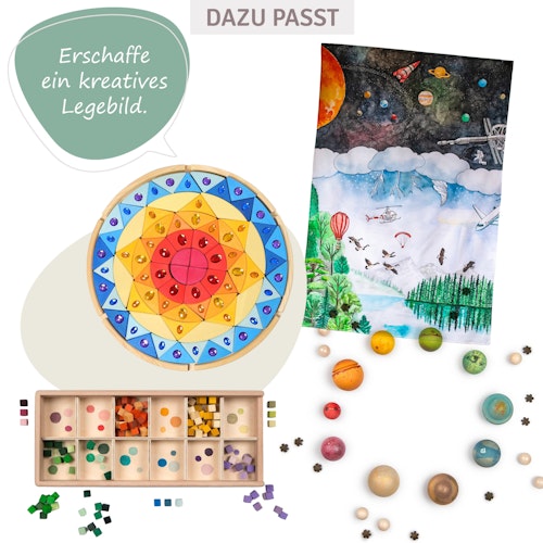 Spieltuch Bio-Baumwolle Erde & Weltall 150 x 100 cm