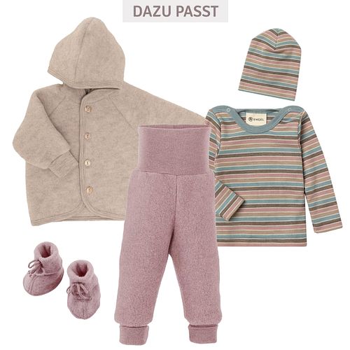 Wolle Seide Langarmshirt Baby geringelt Pastell 62/68