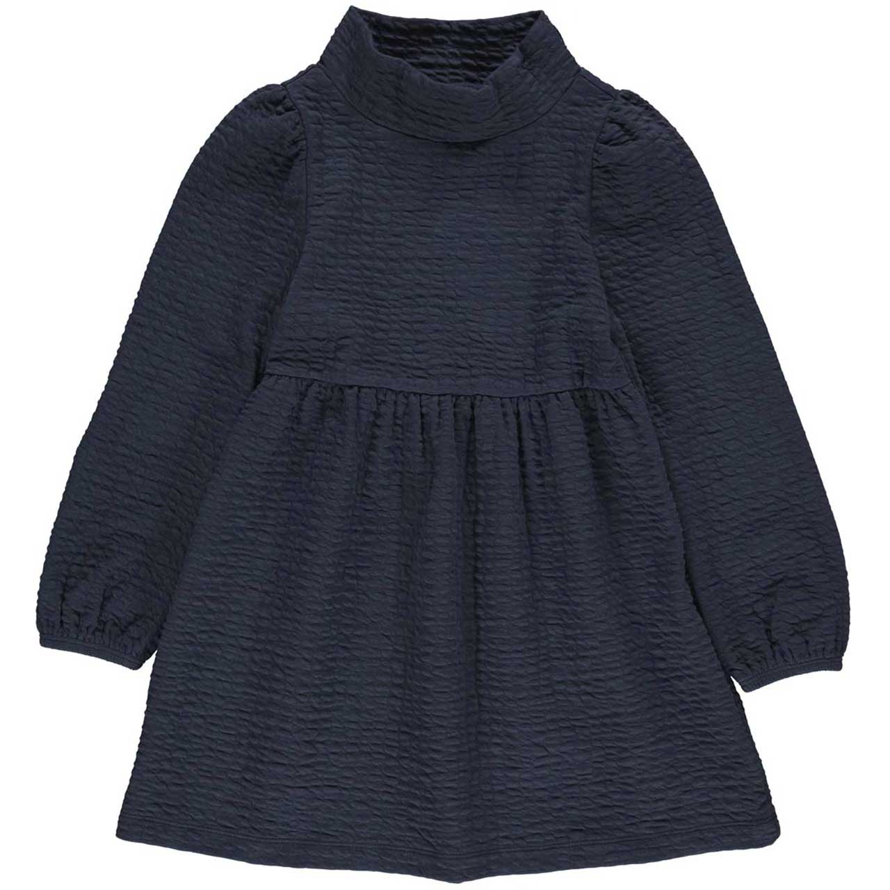 Griffiges Jacquard Langarmkleid Stehkragen