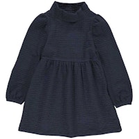 Griffiges Jacquard Langarmkleid Stehkragen